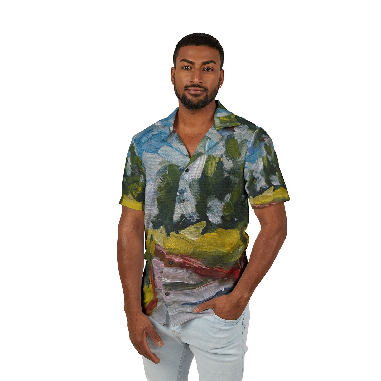 European Fit Hawaiian Camp Shirt - Rustic Road-Cotswolds