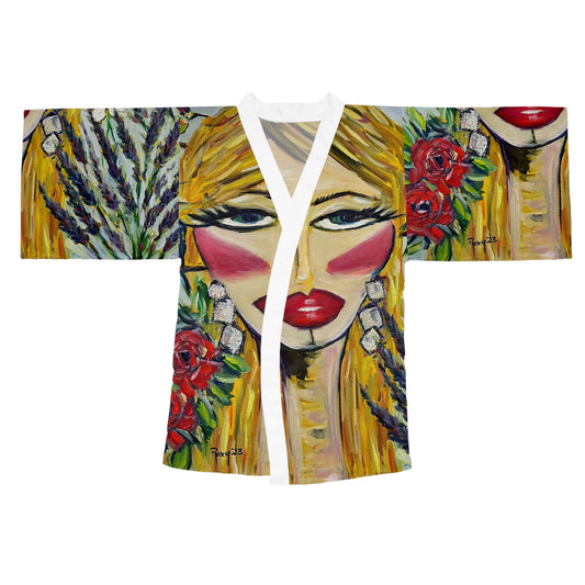 Kimono Robe - Elegant Hummingbird Lady