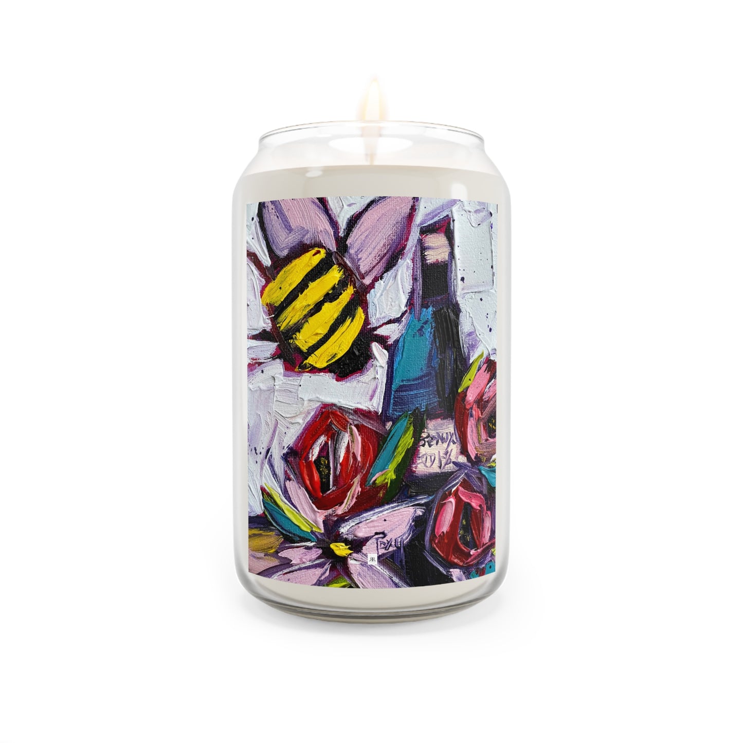 Bee Happy Bee Wine and Roses Scented Candle, 13.75oz