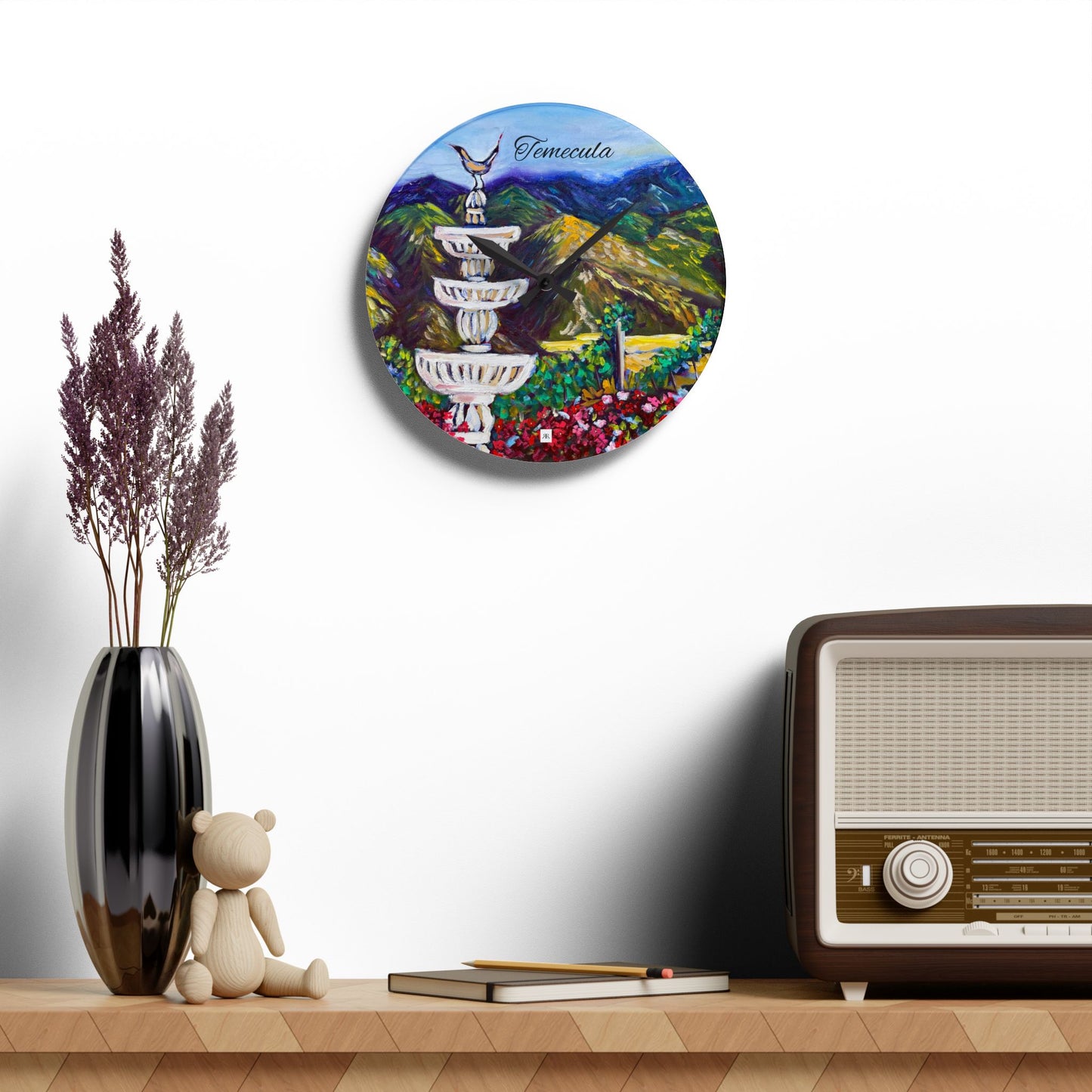 Fountain Vista at GBV "Temecula" Acrylic Wall Clock