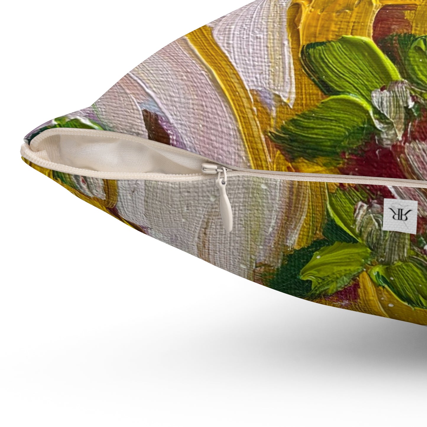 Indoor Square Pillow — Decorative Spun Polyester Throw Pillow- Petals on my Patio