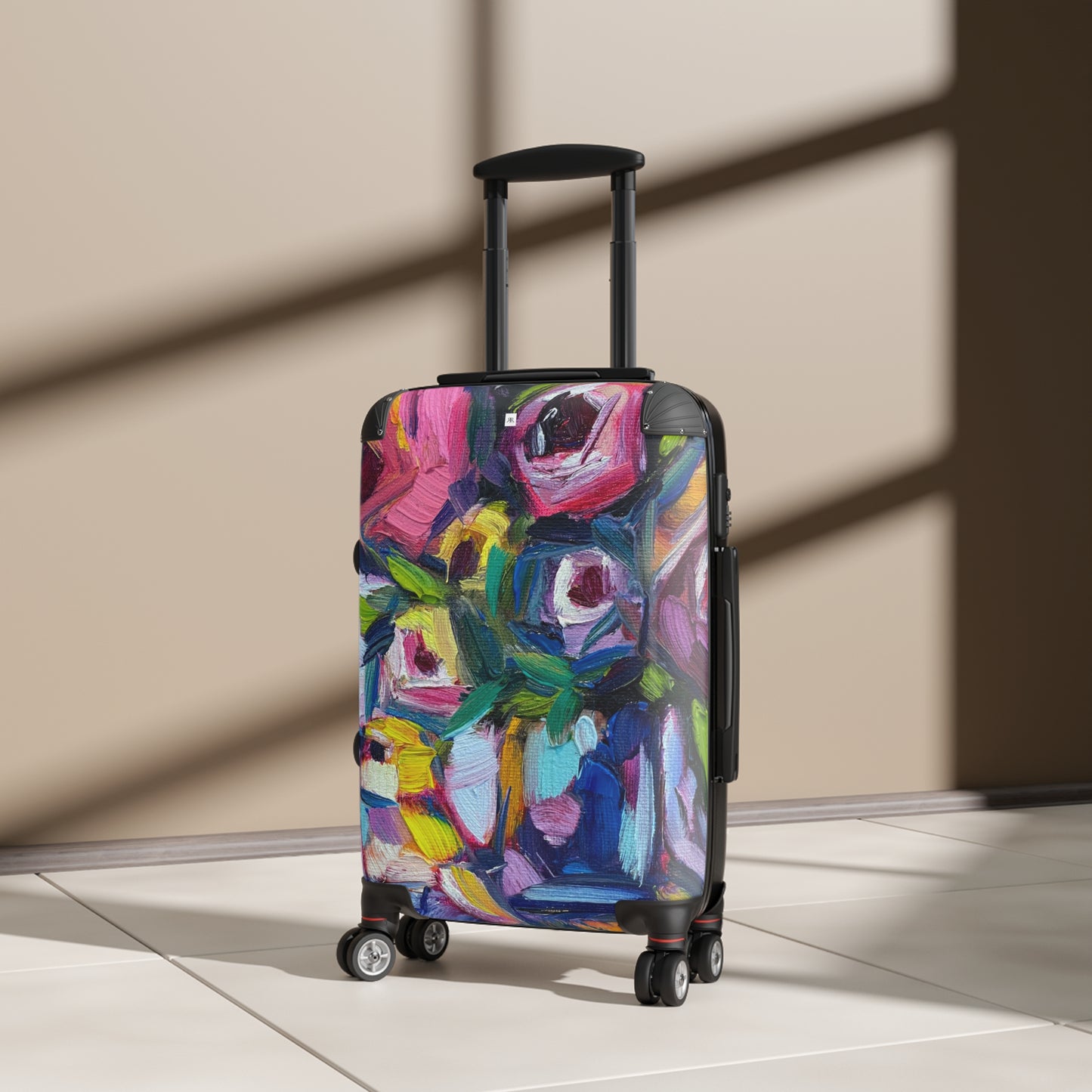 Abstract Roses and Bird Carry on Suitcase (Choose from 3 sizes)