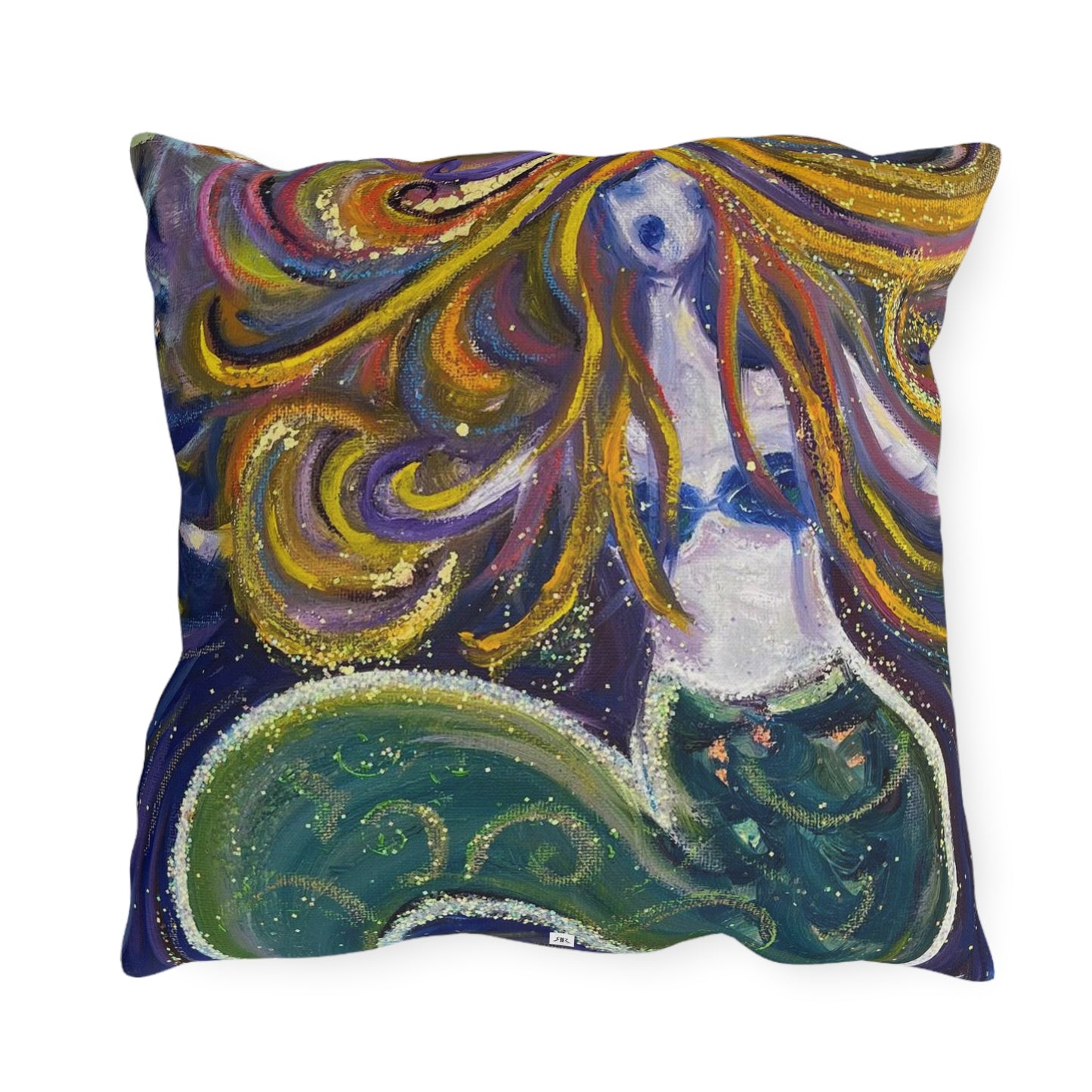 Screaming Siren (Mermaild) Outdoor Pillows