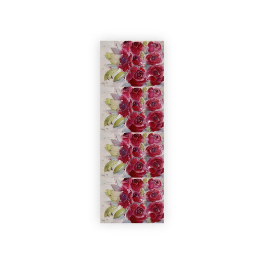 Rollos de papel de regalo impresos con rosas rojas, pintura de acuarela Floral suelta Original, 1 unidad