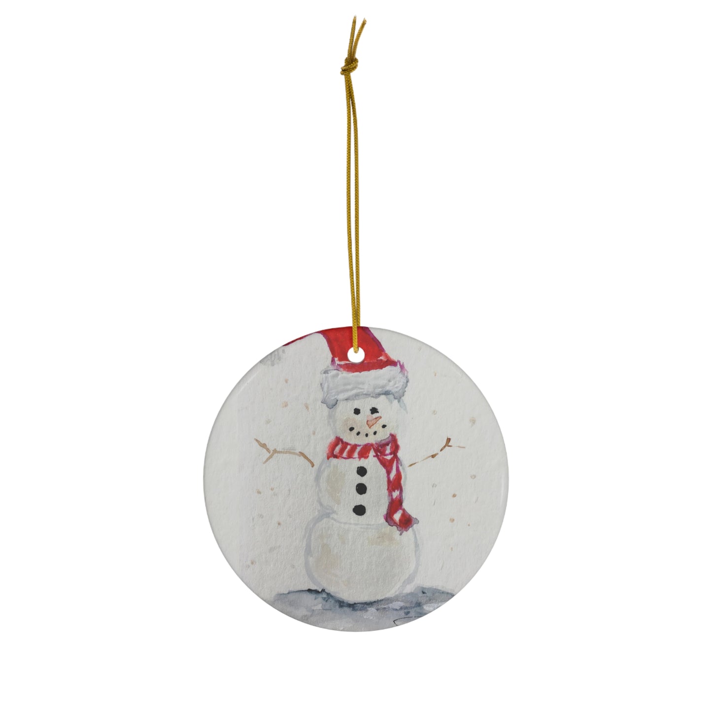 Snowman Ceramic Ornament