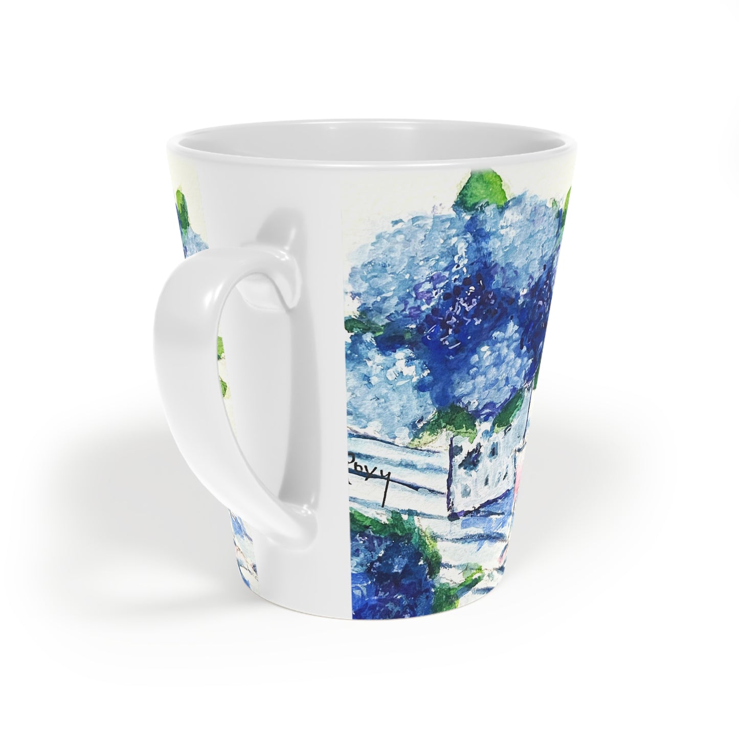 Blue Hydrangeas Latte Mug, 12oz