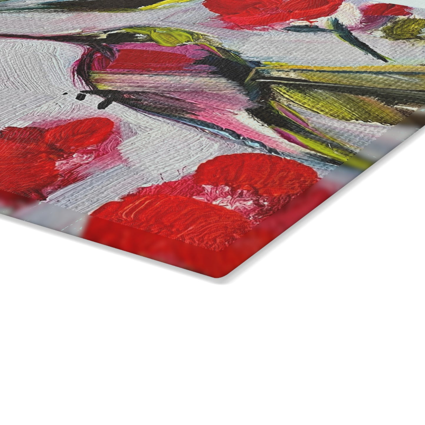 Hotlips Hummingbird Glass Cutting Board