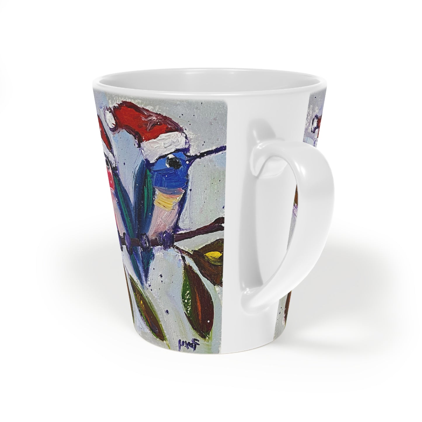 Holiday Hummingbirds Latte Mug, 12oz