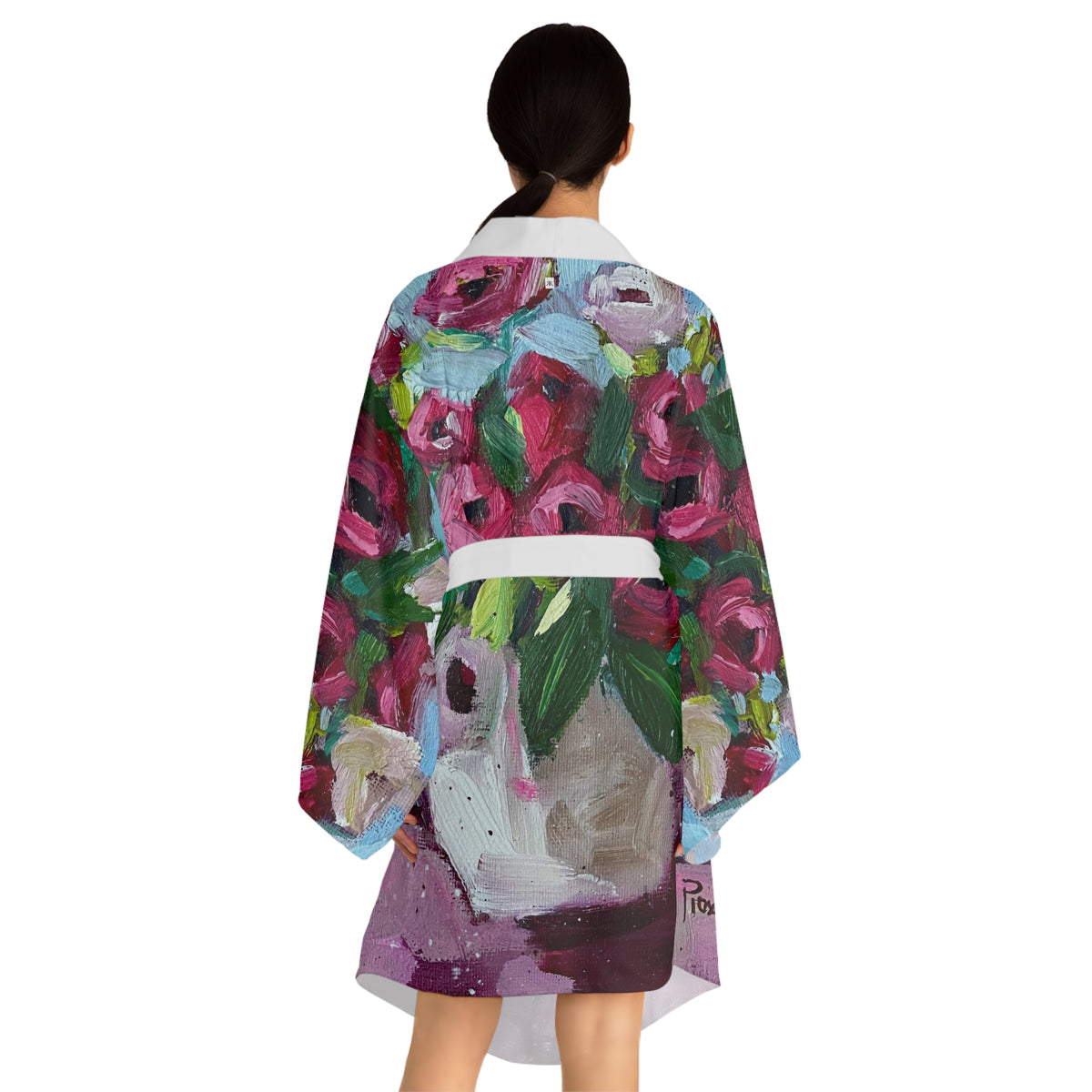 Kimono Robe-Blushing Blooms Lovely Roses--Romantic Gift for Her