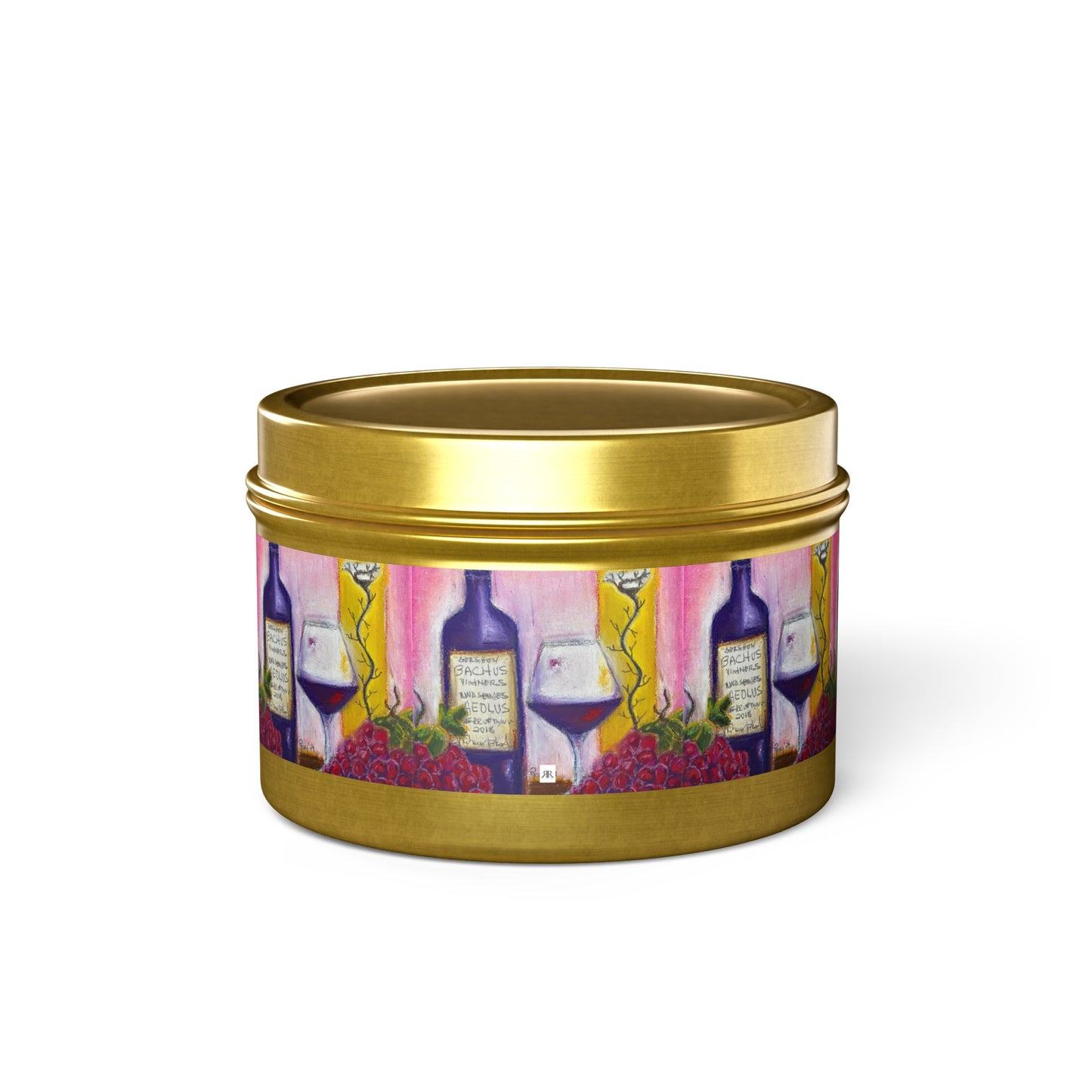 Aeolus GBV Wine & Clique Glass Tin Candle