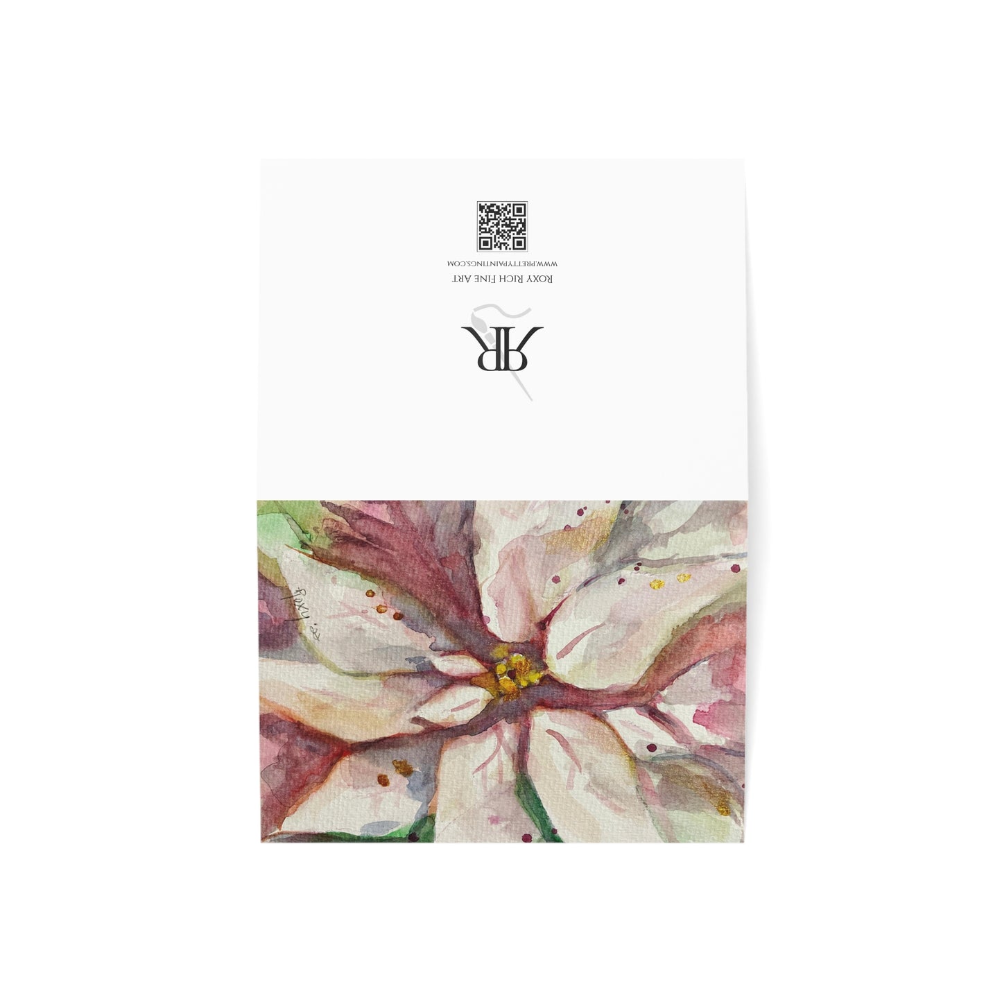 Elegant White Poinsettia Greeting Cards