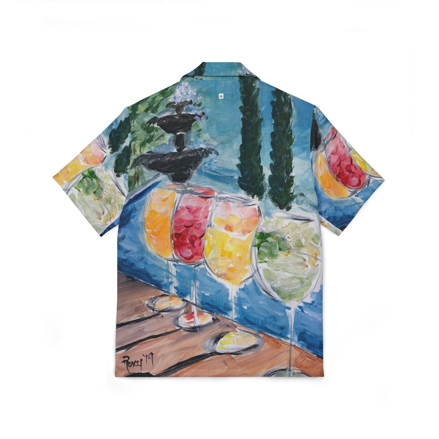 Men's Hawaiian Camp Shirt (AOP)- Wine Cocktails at Lorimar