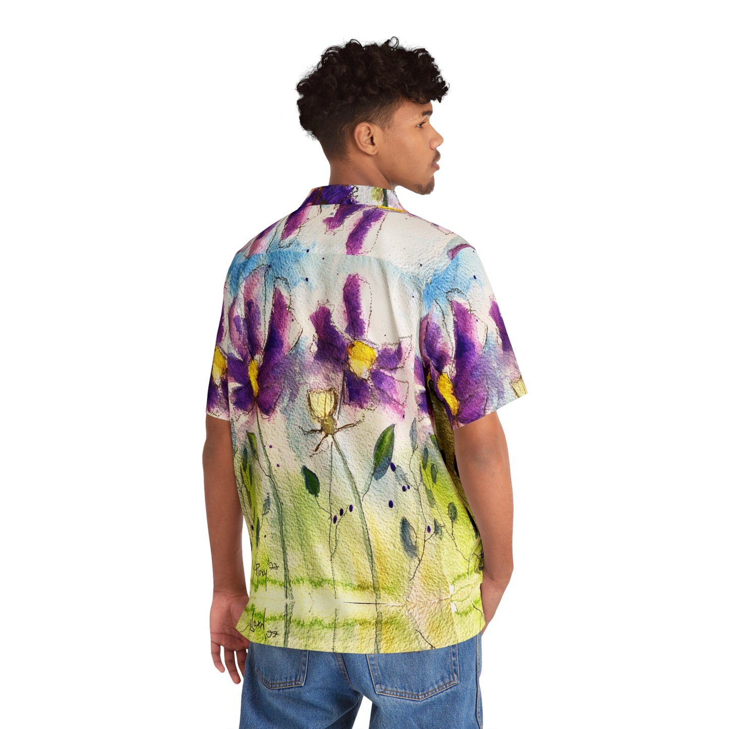 Men's Hawaiian Shirt- Purple Cosmos