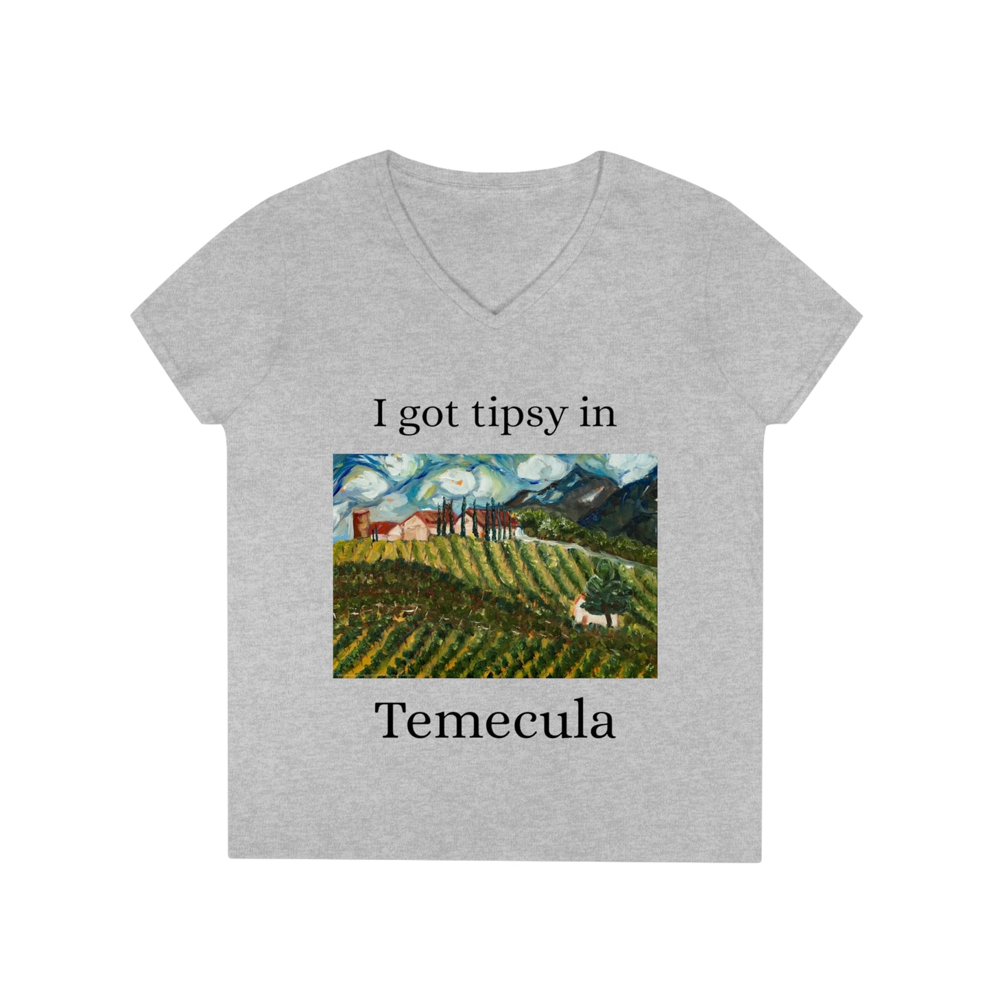 Avensole Vineyard & Winery- "I got Tipsy in Temecula"-- Ladies' V-Neck T-Shirt