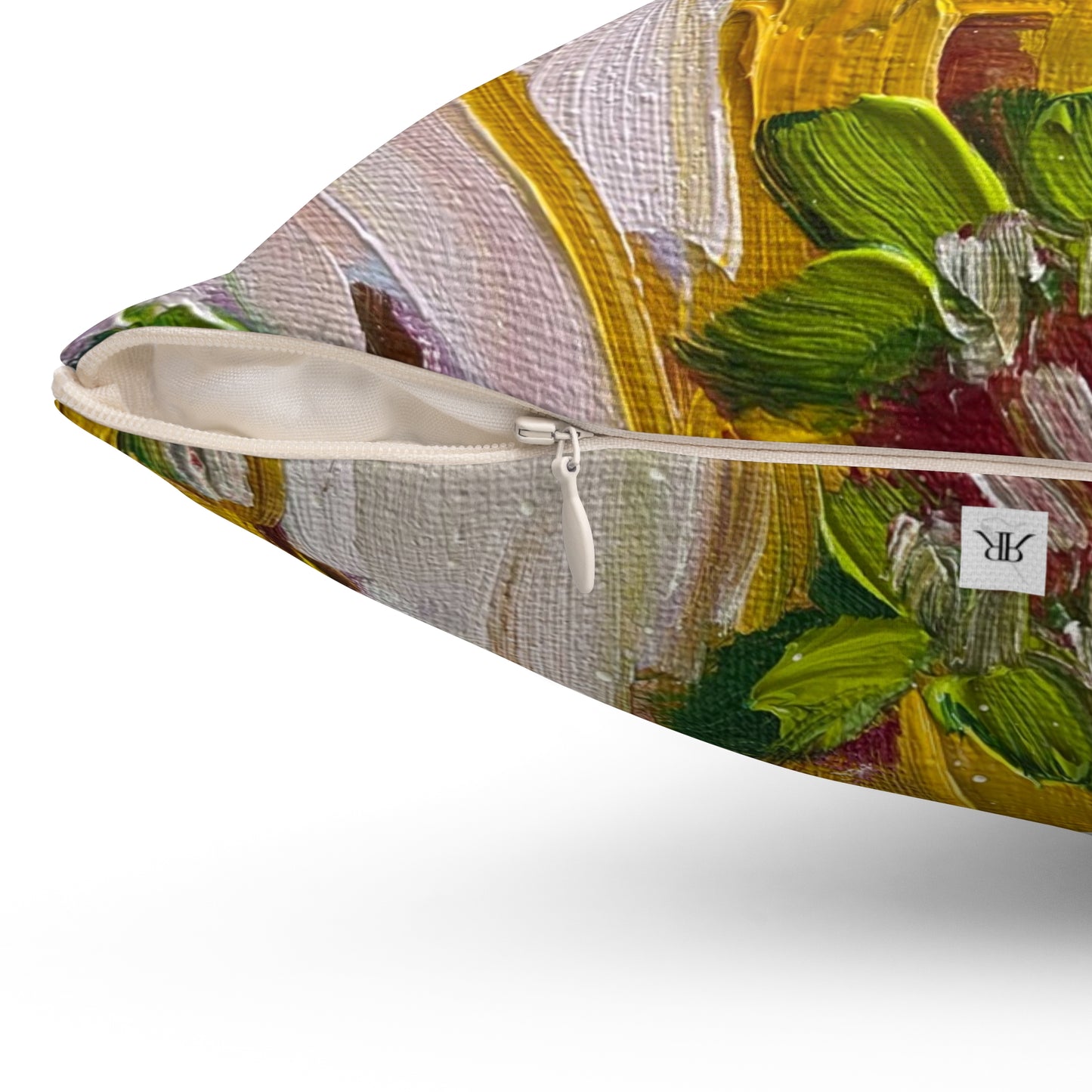 Indoor Square Pillow — Decorative Spun Polyester Throw Pillow- Petals on my Patio