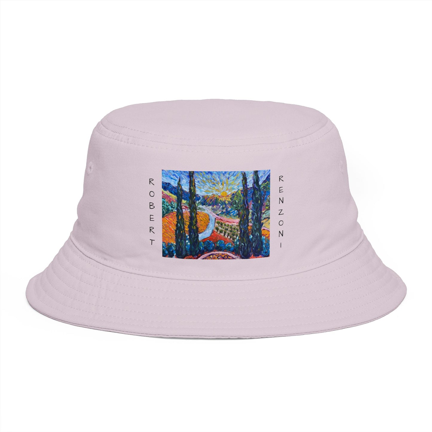Roxy Rich Fine Art  Sunny Cypresses at Robert Renzoni - Bucket Hat — Stylish Durable Travel Hat