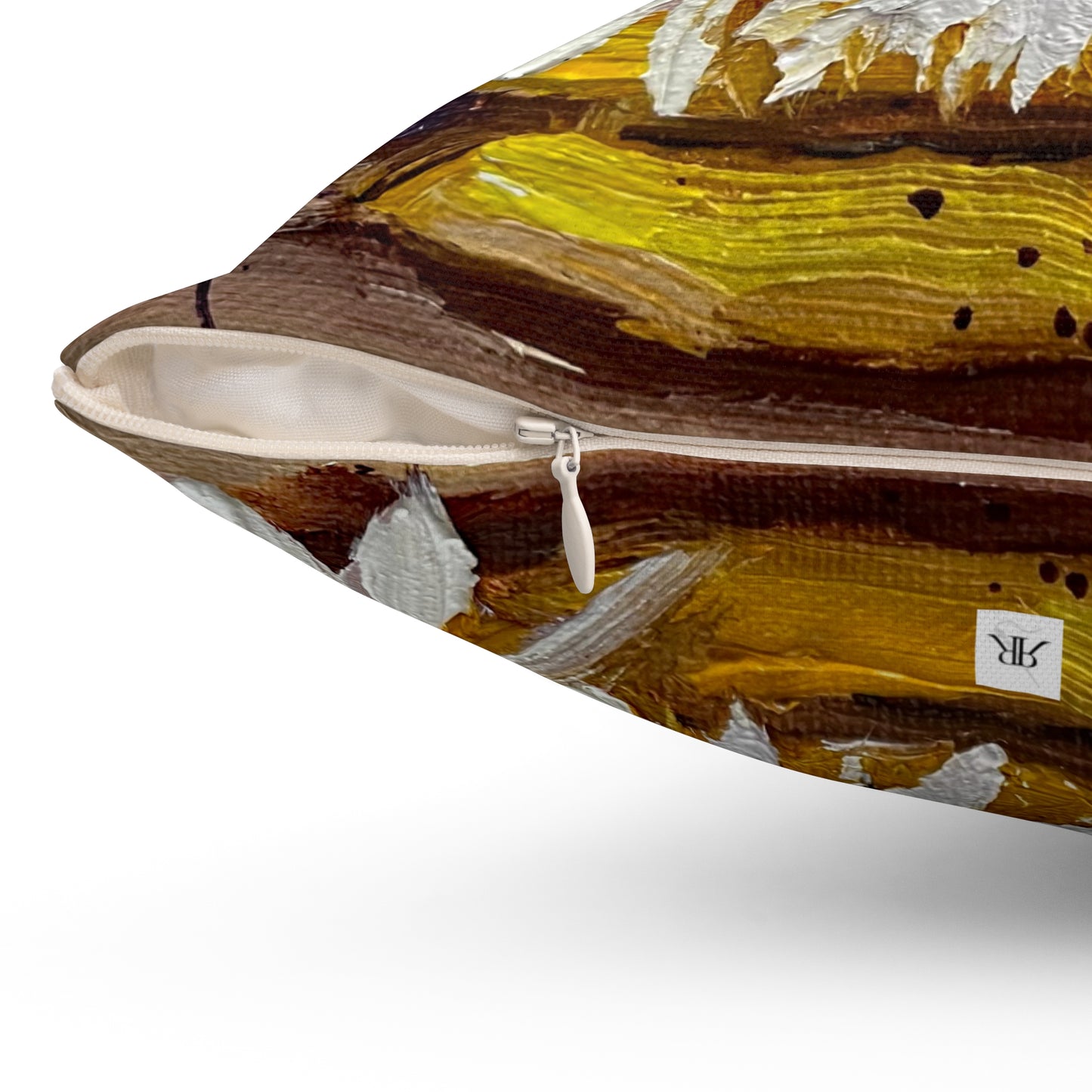 Indoor Spun Polyester Square Pillow-Vase of Dasies