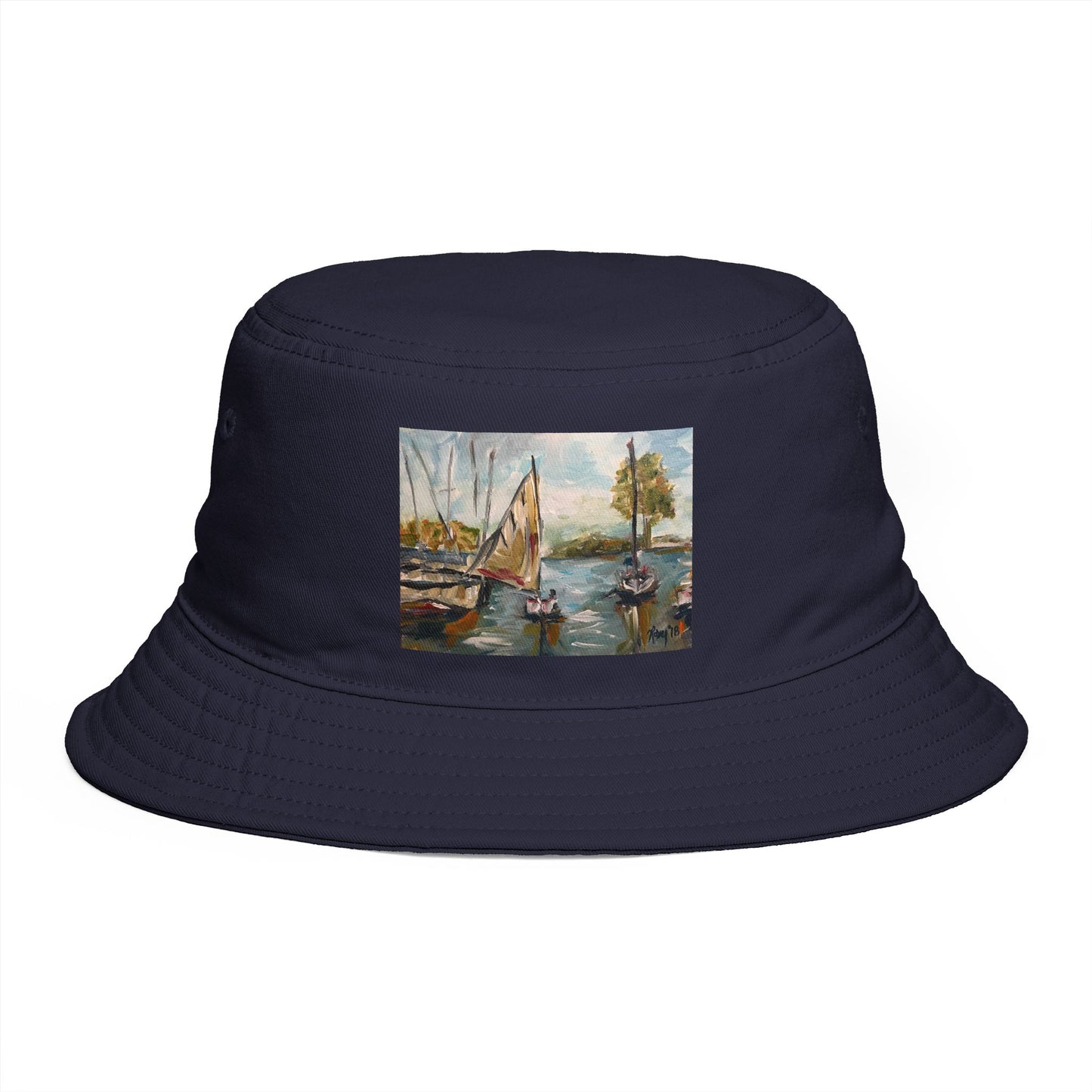 Roxy Rich Fine Art  Harbor Sail- Bucket Hat — Stylish Durable Travel Hat