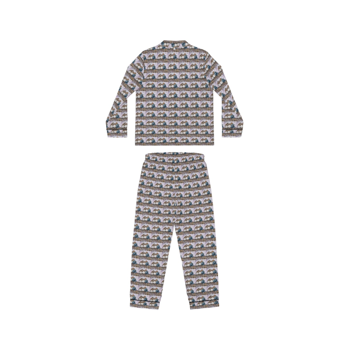 Satin Pajamas — Luxurious Silky Sleepwear Set- Grumpy Morning Adorable Fairy Wrens