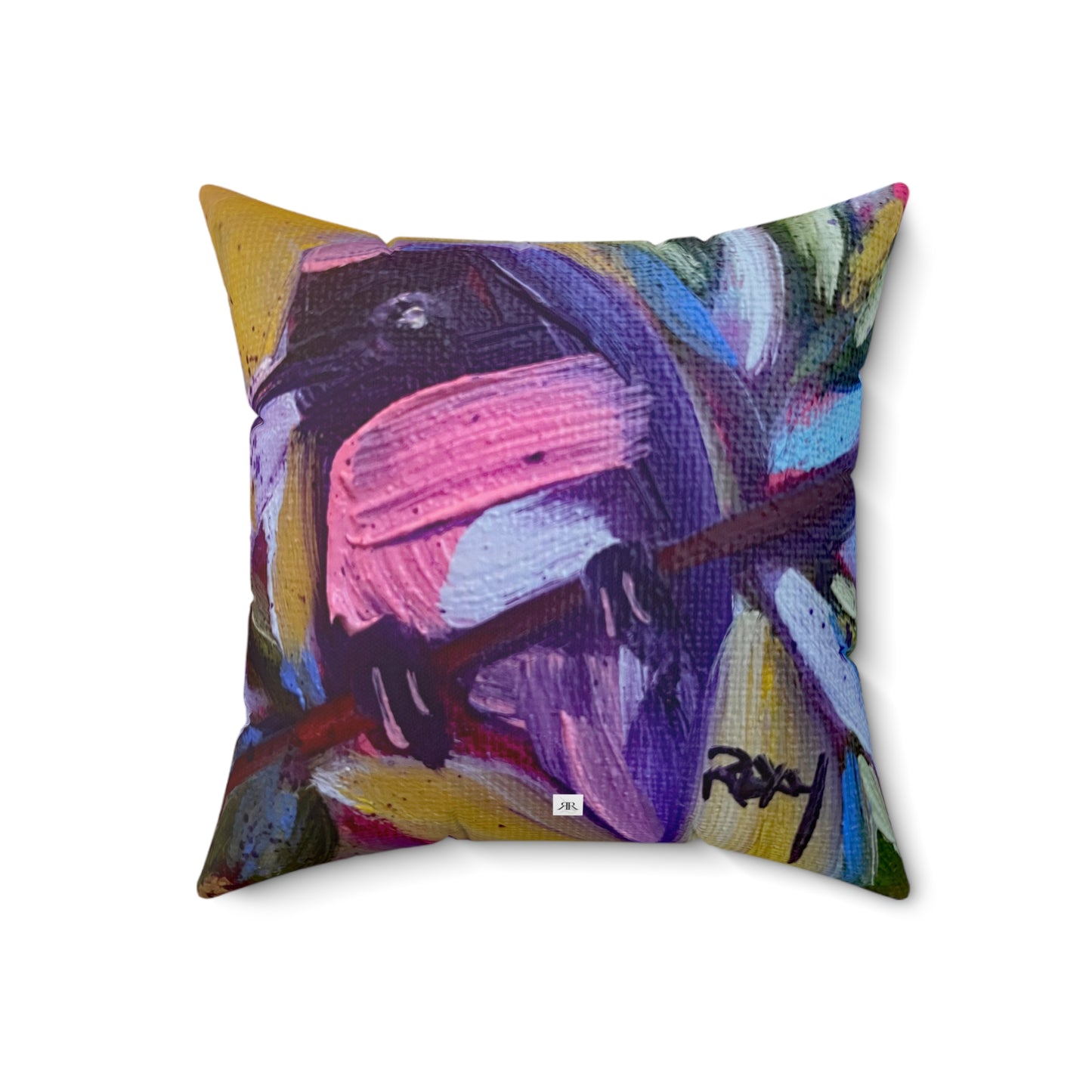 Indoor Spun Polyester Square Pillow-Summer Hummer