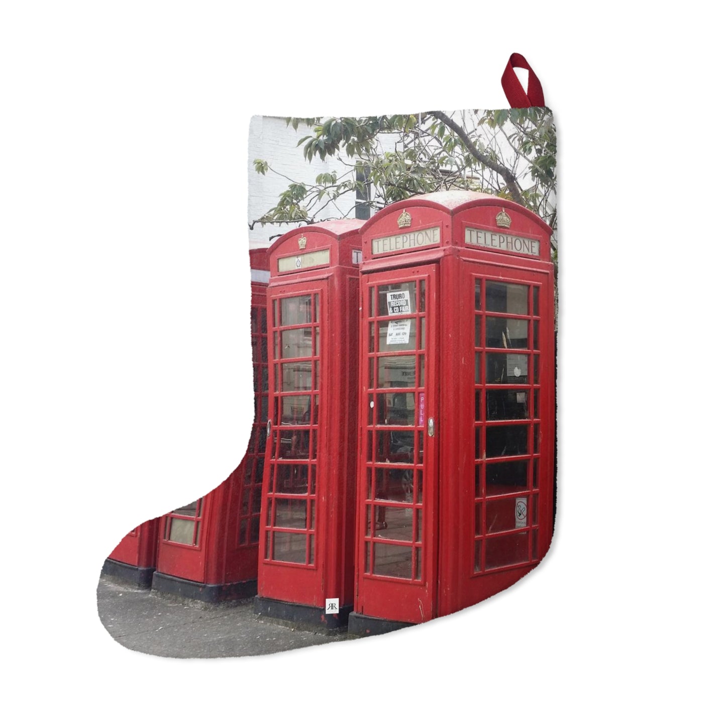 British Phone Booths Christmas Stocking