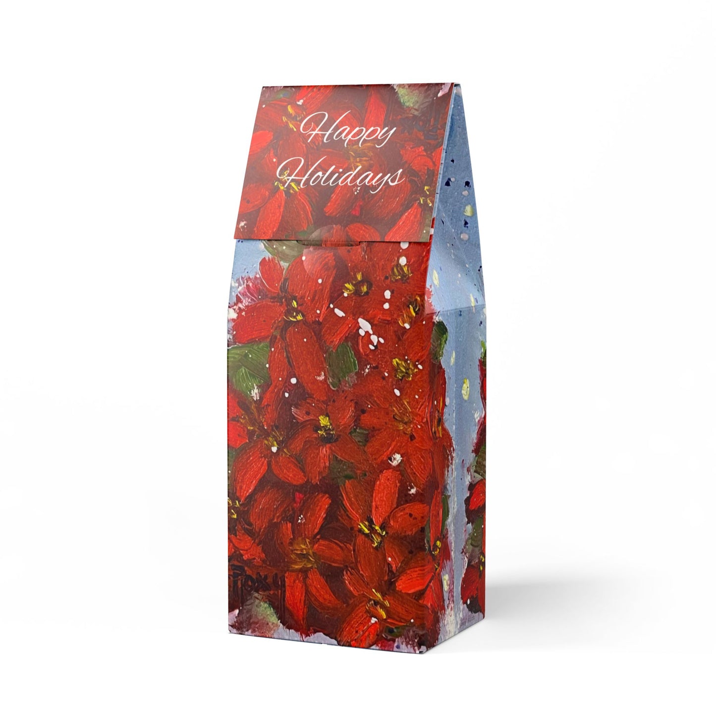 Red Poinsettia Tree Non-Denominational Christmas Coffee- (Medium-Dark Roast) "Happy Holidays"