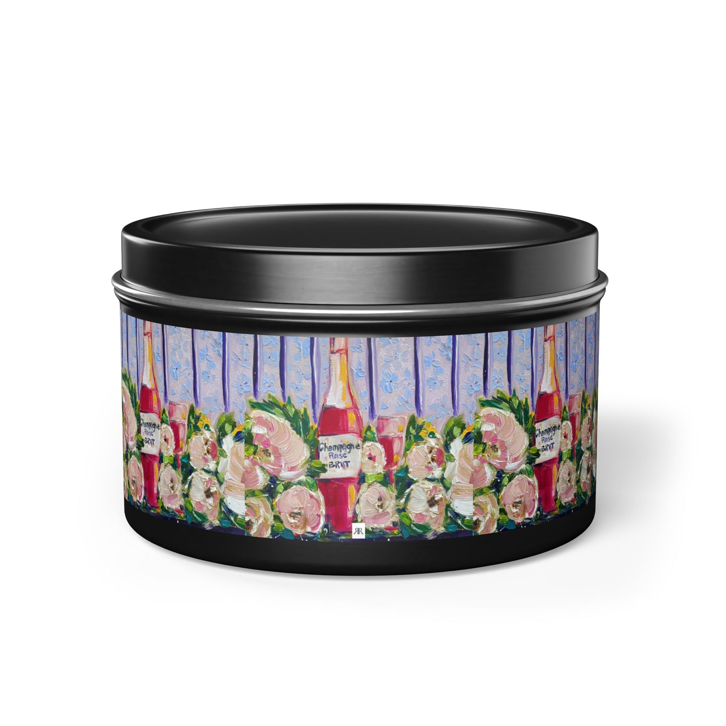 Tin Candle-Pink Champagne and Peonies