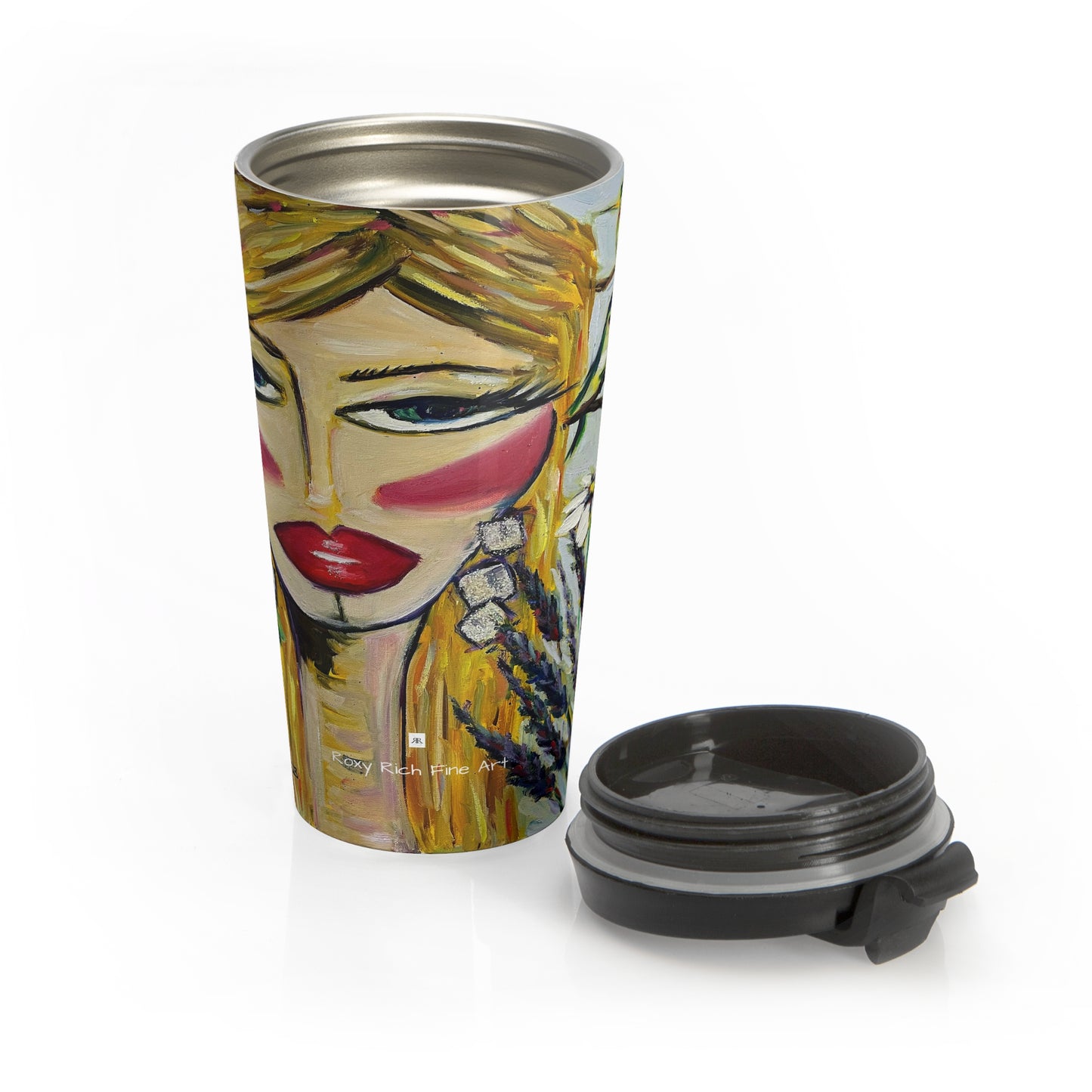 Taza de viaje de acero inoxidable Dama Colibrí