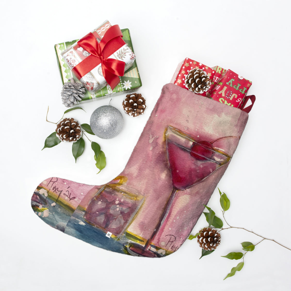 Christmas Stocking-Pink Martini-Cherry