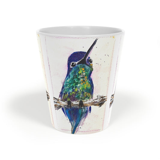 Adorable tasse à latte colibri à ventre chamois, 12 oz