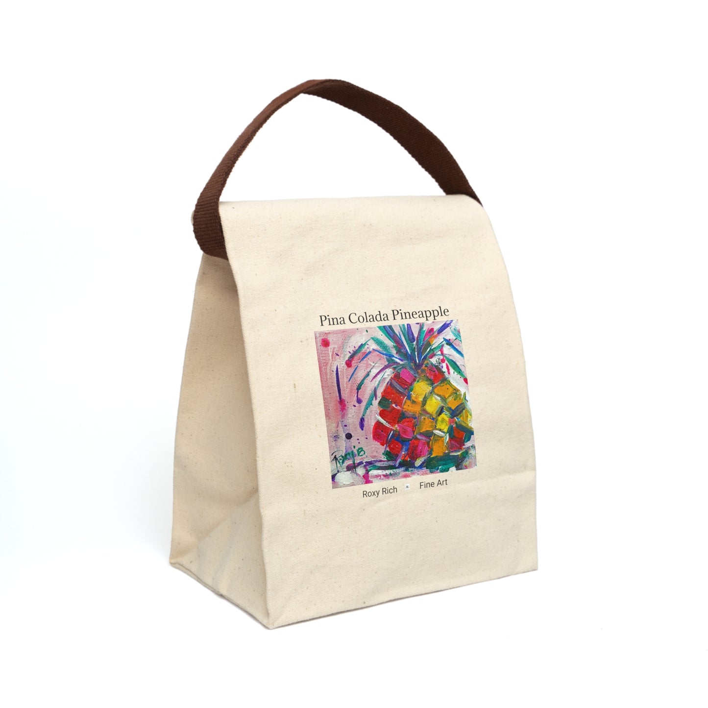 Pina Colada Pineapple Canvas Lunch Bag With Strap