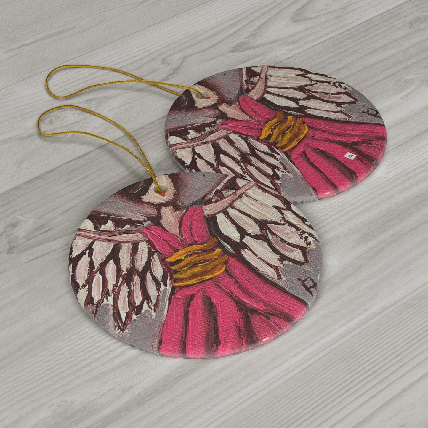 Pink Angel Ceramic Ornament