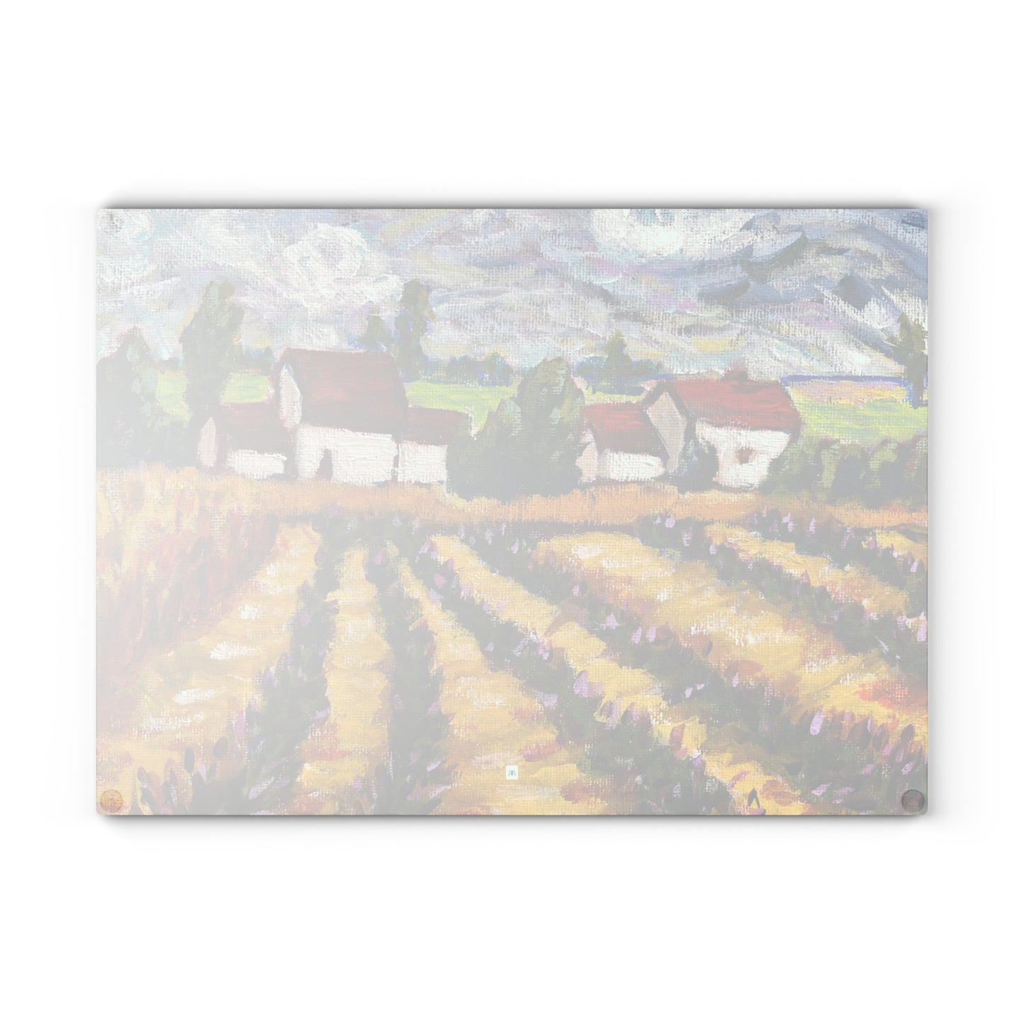 Glass Cutting Board-Charming Cotswolds Lavender Farm