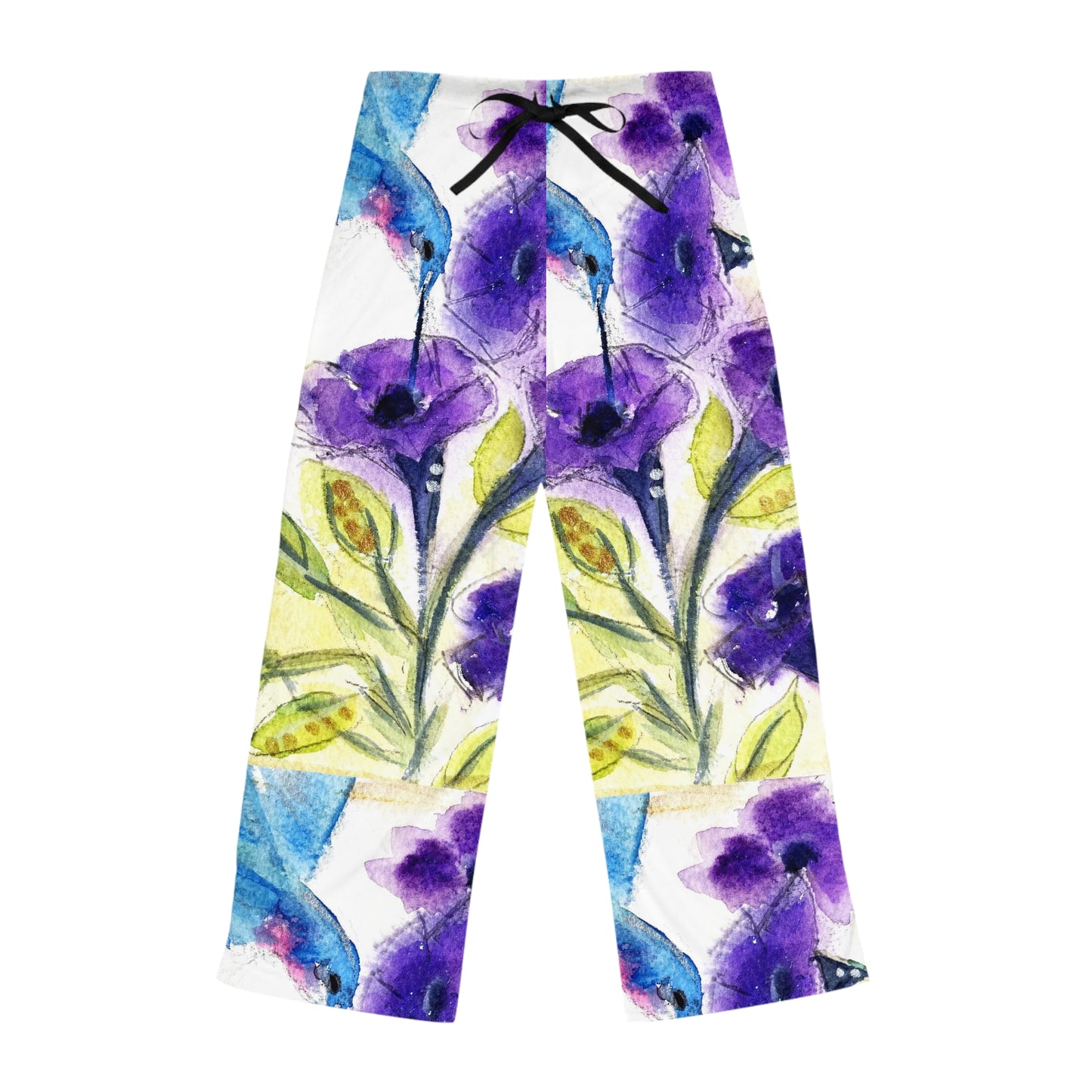 Pajama Pants - Hummingbird in Purple Tube Flowers- Women's Pajama Pants