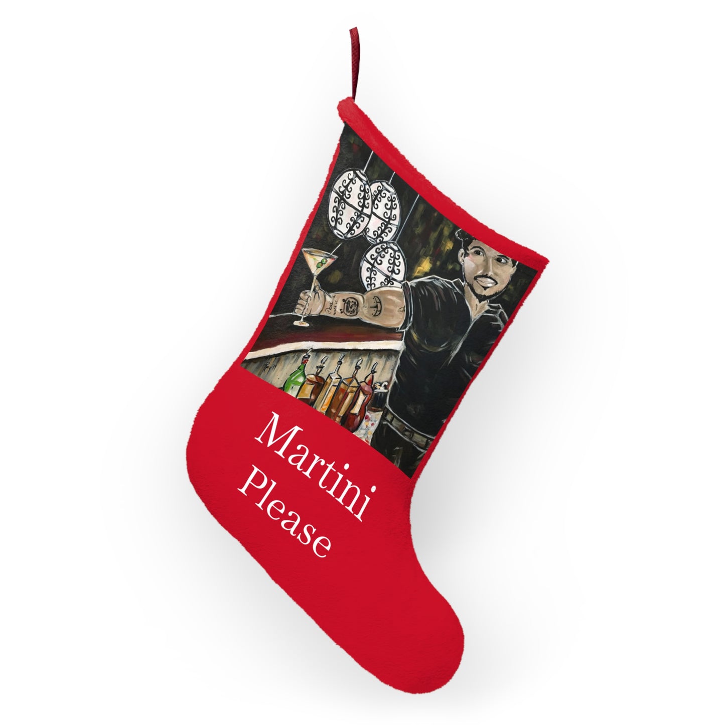 I'm Off at Two Dresden Bartender "Martini Please" Christmas Stocking