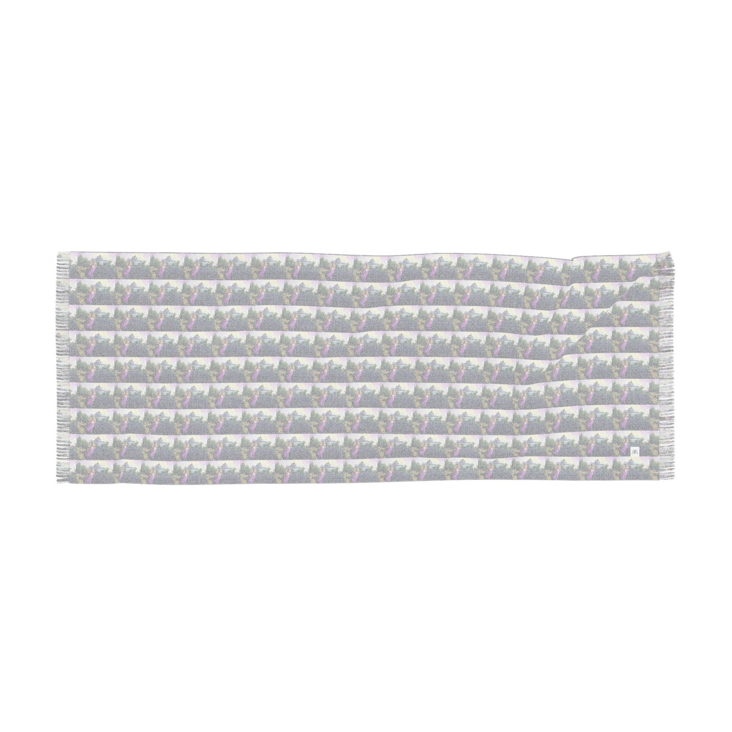 Copy of Colorful Scarf — Artistic Lightweight Neck Wrap- Girl in a Lavender Field Small Repeating Pattern