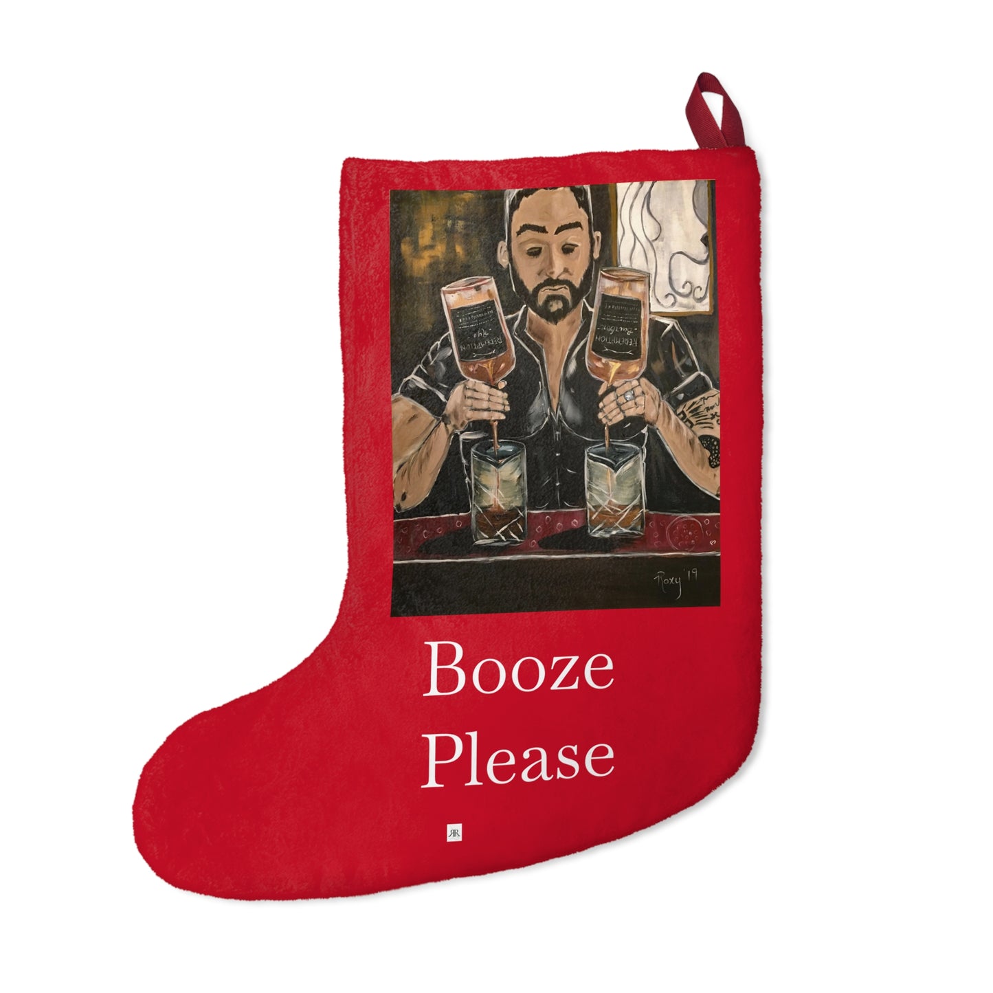 He's Crafty "Booze Please" Christmas Stocking