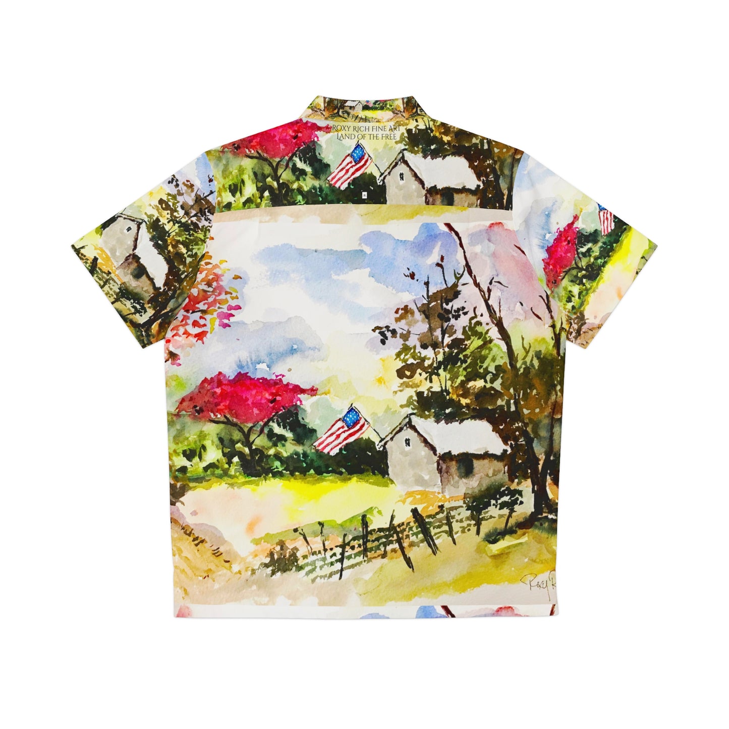 Land of the Free Patriotic Men's Hawaiian Shirt