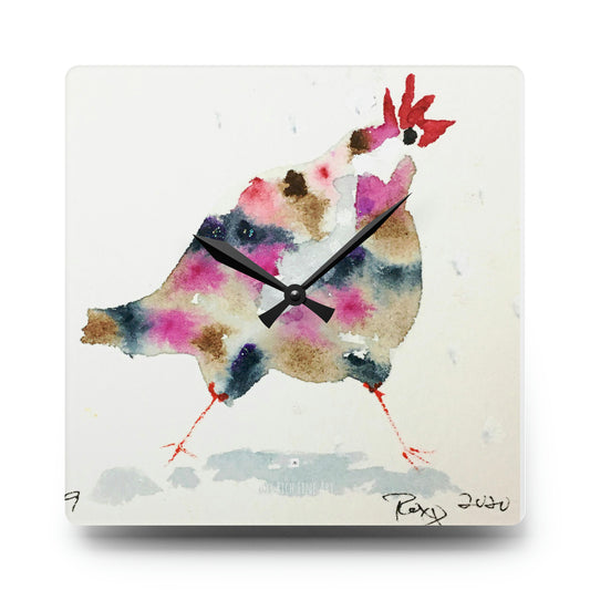 Reloj de pared acrílico Whimsical Rooster #9 