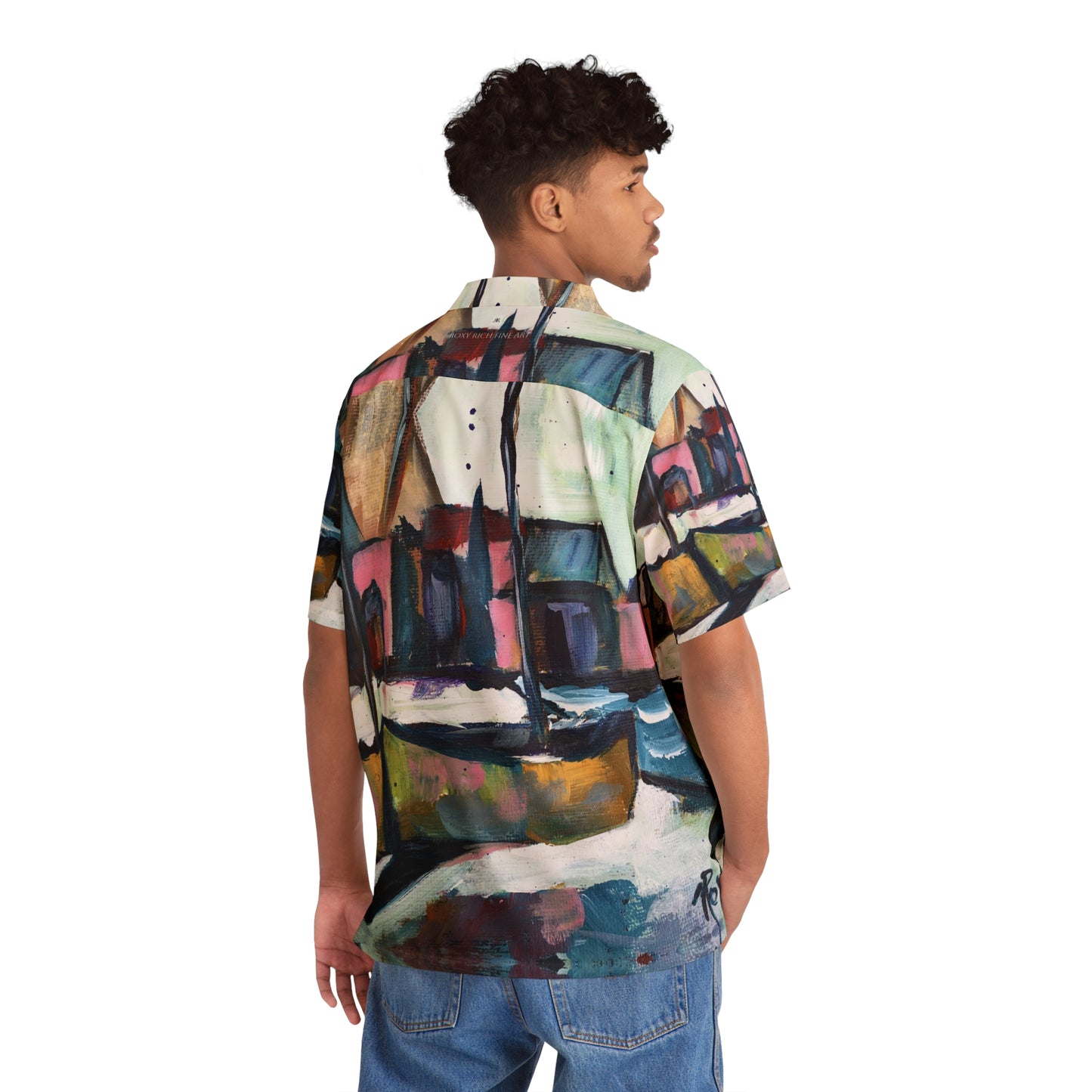 Men's Hawaiian Shirt- Wharf Boats