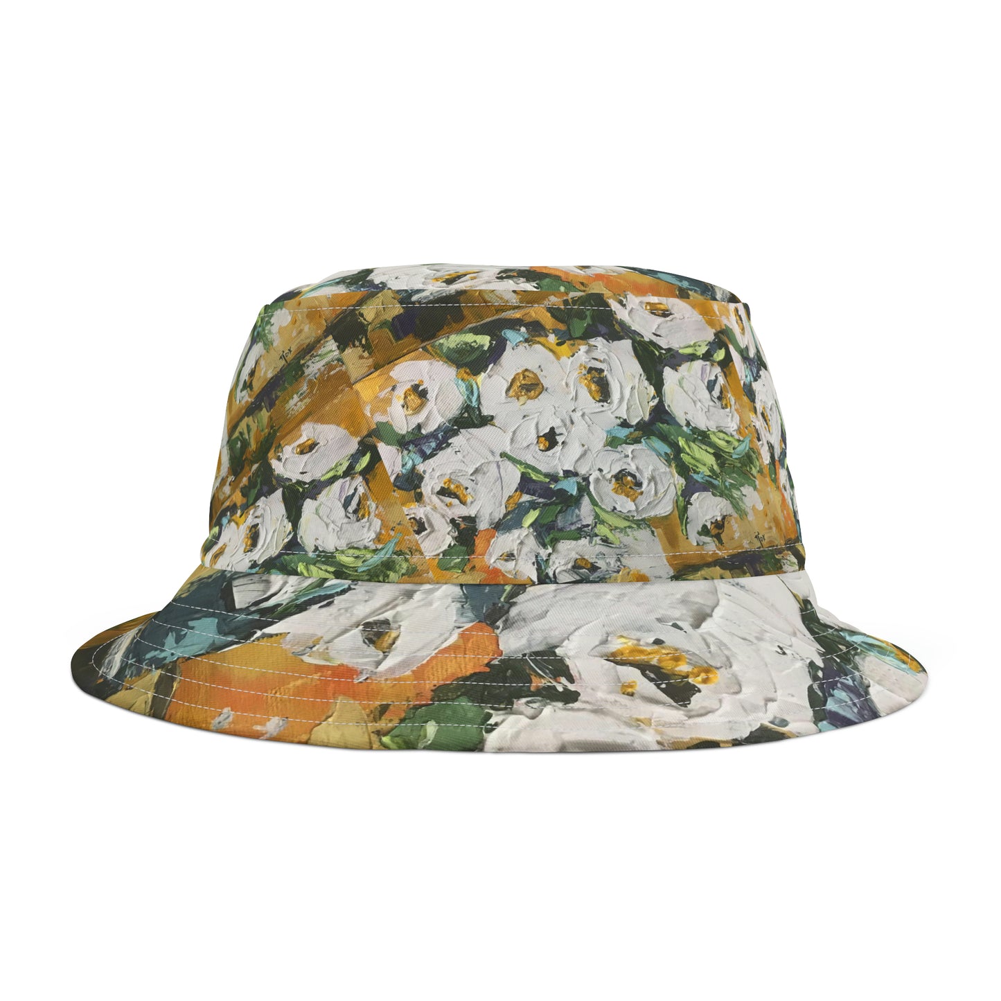 Chapeau seau doré Shabby Roses