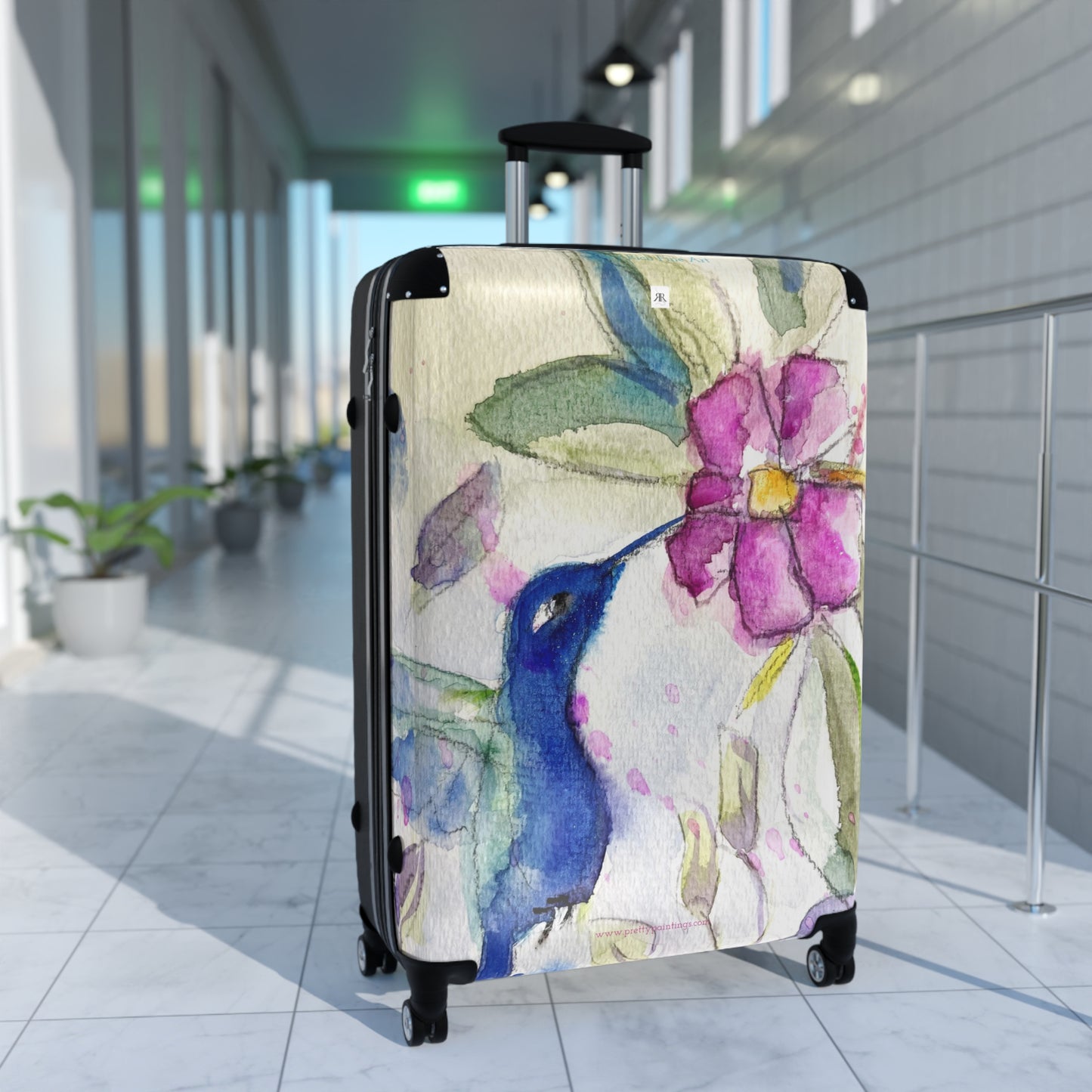 Hummingbird Pink Flower Carry on Suitcase (three sizes)