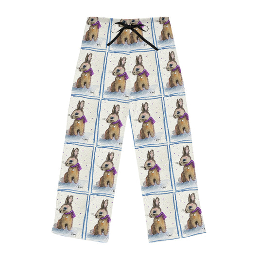 Pajama Pants - Scarf Bunny- Women's Pajama Pants