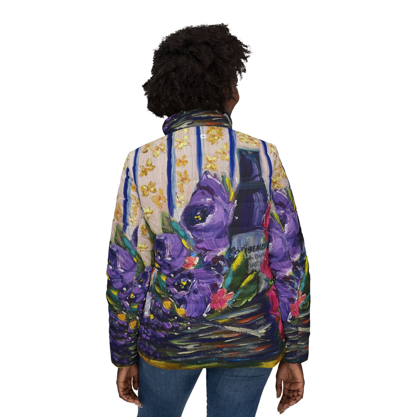 Women's Puffer Jacket - Roxy Rich Fine Art -Corbeaux Wine & Lavender