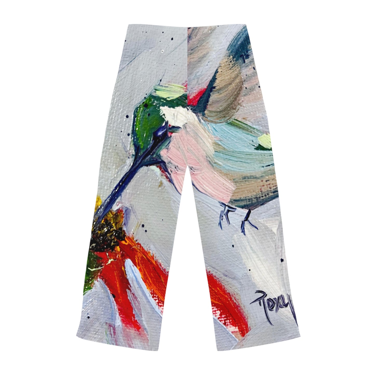 Pajama Pants - Hummingbird at a Coneflower- Women's Pajama Pants