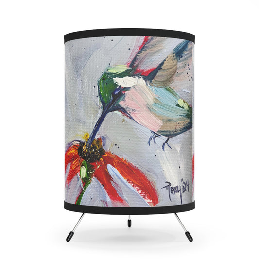 Hummingbird on a Coneflower Tripod Lamp