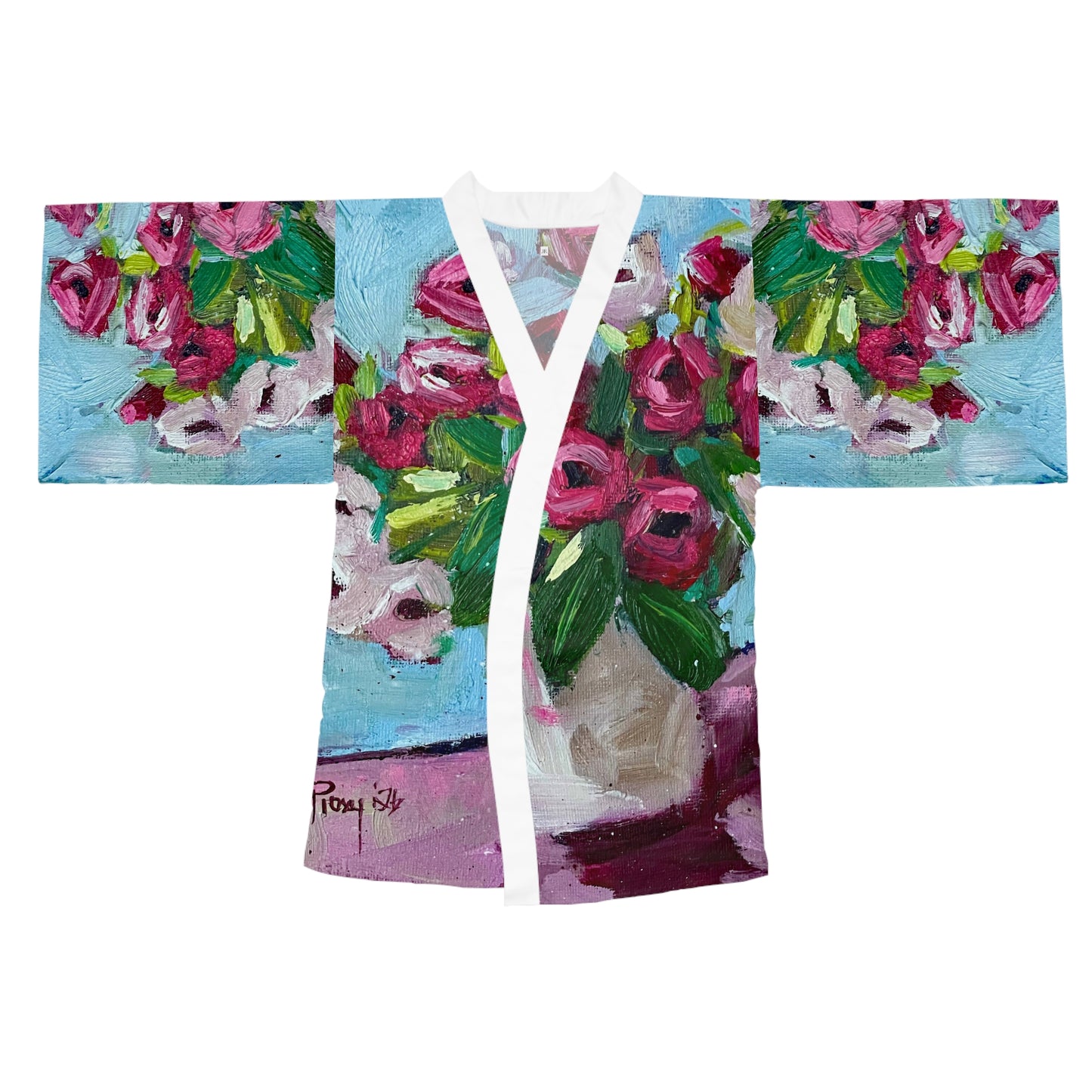 Kimono Robe-Blushing Blooms Lovely Roses--Romantic Gift for Her