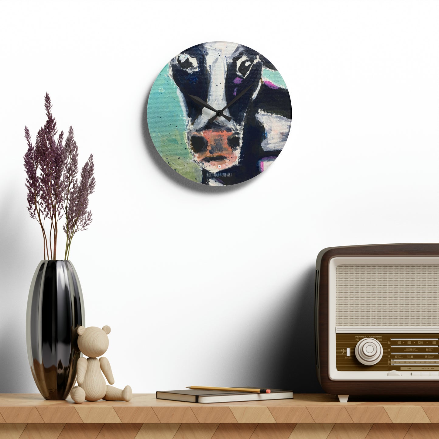 Edna Cow Acrylic Wall Clock