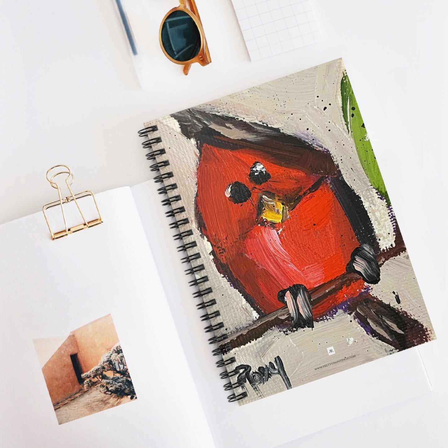 Whimsical Cardinal Chick Spiral Notebook
