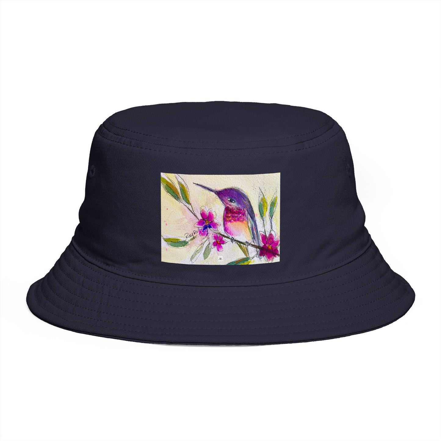 Roxy Rich Fine Art -Flutter Pause Hummingbird- Bucket Hat — Stylish Durable Travel Hat
